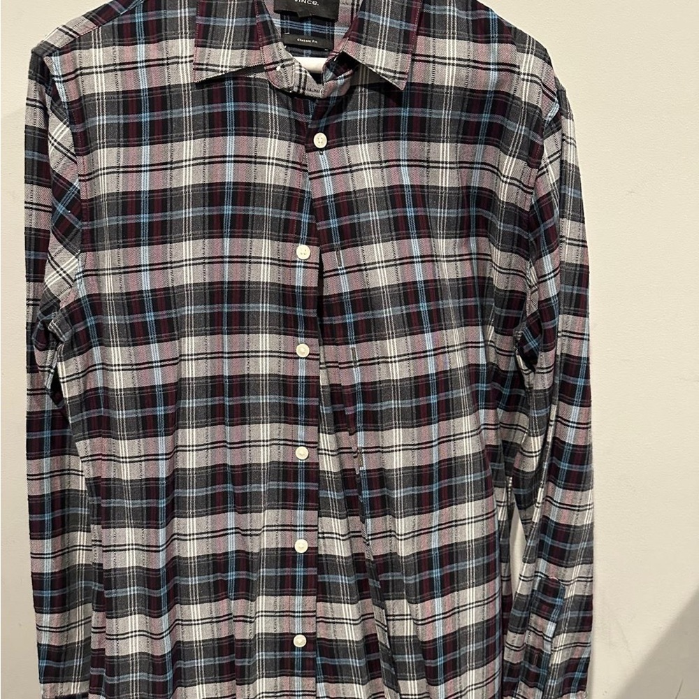 Vince Black and White Casual Button Down Shirt